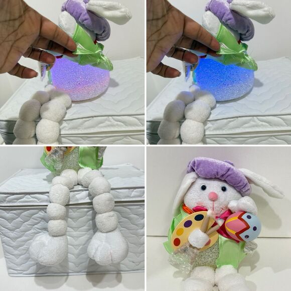 Avon 2008 Easter Bunny Melted Plastic Color Changing Egg Painter Shelf Sitter - Picture 10 of 17